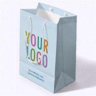 Light Blue 10 Zoll Geschenktasche Business Logo Me Mittlere Geschenktüte