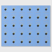 Light Blue Abschluss 2025 Geschenk Geschenkpapier (Flach)