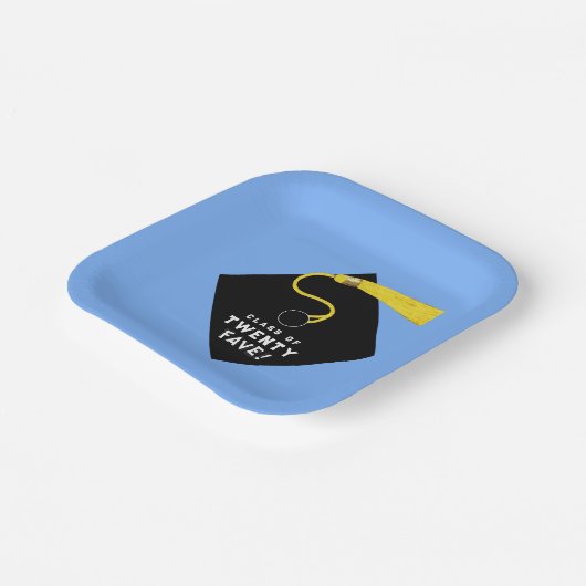 Light Blue Abschluss 2025 Party Pappteller (Gewinkelt)