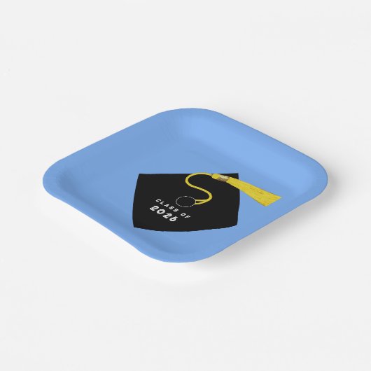 Light Blue Abschluss 2025 Party Pappteller (Gewinkelt)