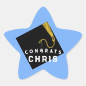 Light Blue Abschluss 2025 Stern-Aufkleber (Vorderseite)