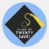 Light Blue Abschluss Class 2025 Runder Aufkleber (Vorderseite)