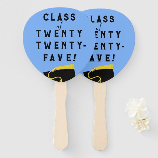 Light Blue Abschluss Class of '25 Fächer (Vorne und Hinten)