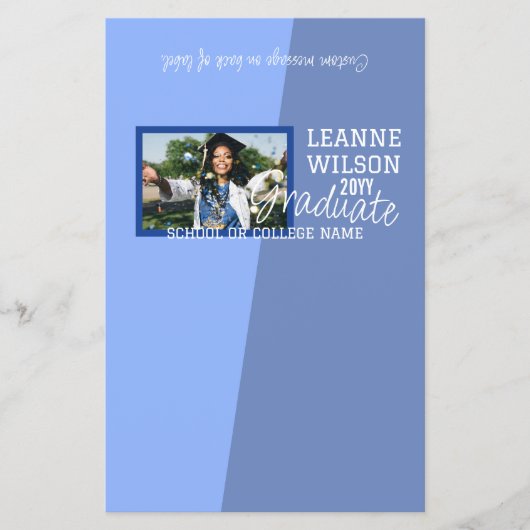 Light Blue Abschluss Custom Candy Bar Wrapper Flyer (Vorne)