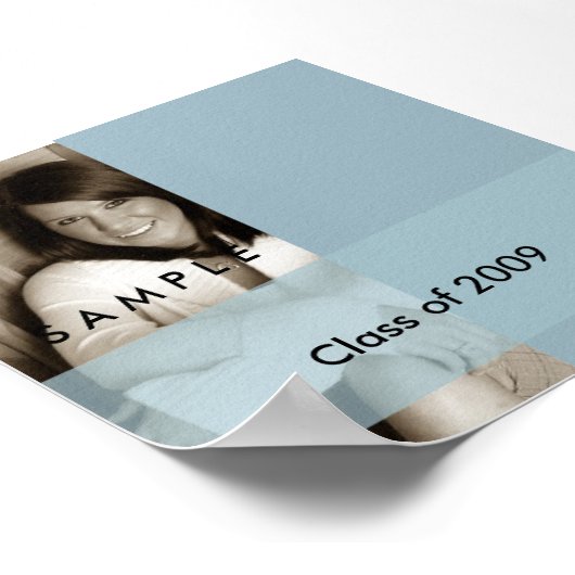 Light Blue Abschluss Foto Autograph Poster (Ecke)