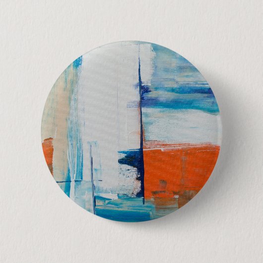 Light Blue Abstrakt Acrylic Painting Button (Vorderseite)