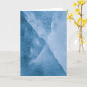 Light Blue Abstrakt Ice Kunst Karte (Gelbe Blume)