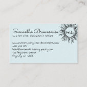 Light Blue Abstrakt Spiritual Celestial Sun Visitenkarte (Rückseite)