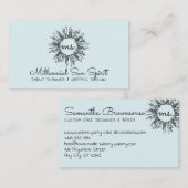 Light Blue Abstrakt Spiritual Celestial Sun Visitenkarte (Vorne/Hinten)