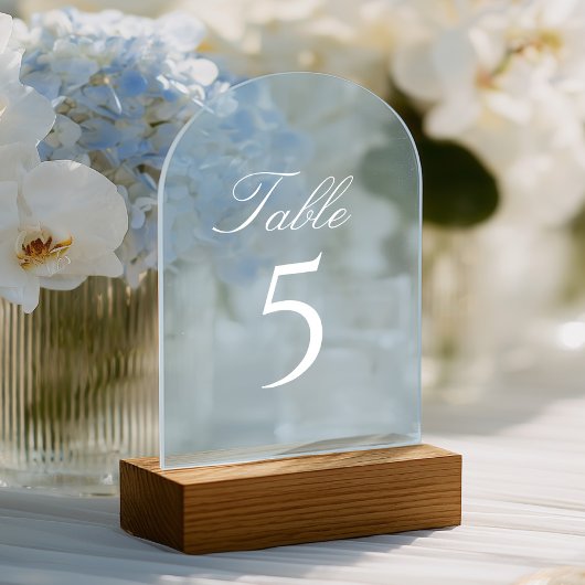 Light Blue Acrylic Wedding Table Number Acryleinladungen