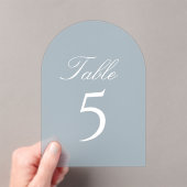 Light Blue Acrylic Wedding Table Number Acryleinladungen (Insitu (Handheld))