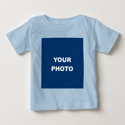 Light Blue Add Your Image Foto Picture Logo Baby T-shirt (Vorderseite)