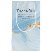 Light Blue Agate mit Gold Glitzer Vielen Dank Kleine Geschenktüte (Vorderseite)