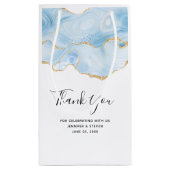 Light Blue Agate mit Gold Glitzer Vielen Dank Kleine Geschenktüte (Rückseite)