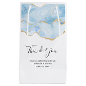 Light Blue Agate mit Gold Glitzer Vielen Dank Kleine Geschenktüte (Vorderseite)