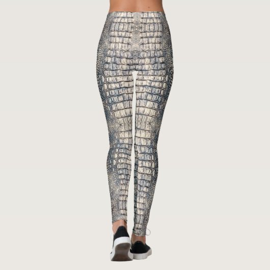 Light Blue Alligator Leather Leggings (Rückseite)