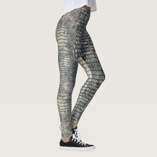 Light Blue Alligator Leather Leggings (Rechts)