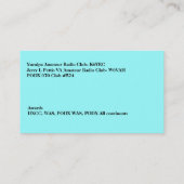 Light Blue Amateur Radio Call Sign Visitenkarte (Rückseite)