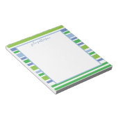 Light Blue and Green Strip Notepad Notizblock (angewinkelt)