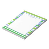 Light Blue and Green Strip Notepad Notizblock (Rotiert)