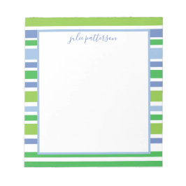 Light Blue and Green Strip Notepad Notizblock