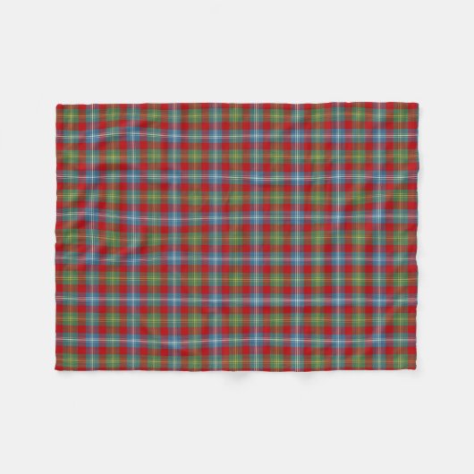 Light Blue and Red Foster Clan Ancient Tartan Fleecedecke (Vorderseite (Horizontal))