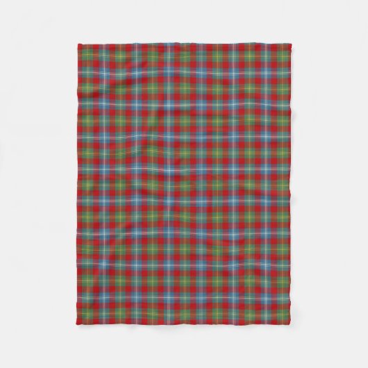 Light Blue and Red Foster Clan Ancient Tartan Fleecedecke (Vorderseite)