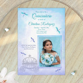 Light Blue and Turquoise, Carriage Quinceañera  Einladung