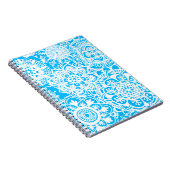 Light Blue and White Floral Mandala Pattern Notizblock (Rechte Seite)