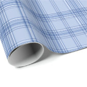 Light Blue and White Plaid Seamless Pattern Geschenkpapier (Rolleneckpunkt)