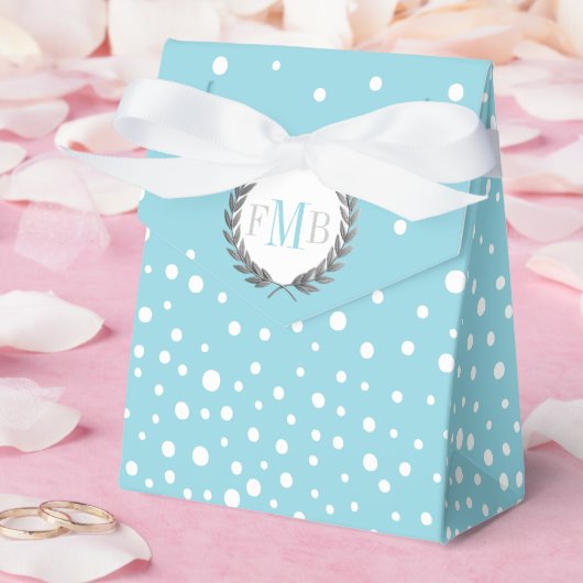 Light blue and white polka dot pattern wedding fav geschenkschachtel (Hochzeit)
