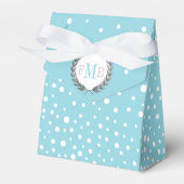 Light blue and white polka dot pattern wedding fav geschenkschachtel (Vorderseite)