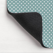 Light Blue and White Polka Dots Pattern Mousepad (Ecke)