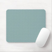 Light Blue and White Polka Dots Pattern Mousepad (Mit Mouse)