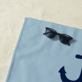 Light Blue and White Stripe Personalized Elegant Strandtuch (Beispiel)