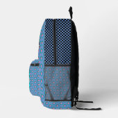 Light Blue / Aquamarin Disk Ribbon von Kenneth Yon Bedruckter Rucksack (Rechts)