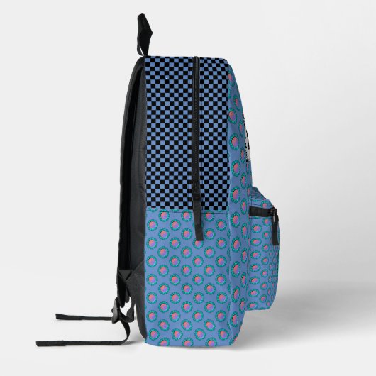 Light Blue / Aquamarin Disk Ribbon von Kenneth Yon Bedruckter Rucksack (Links)