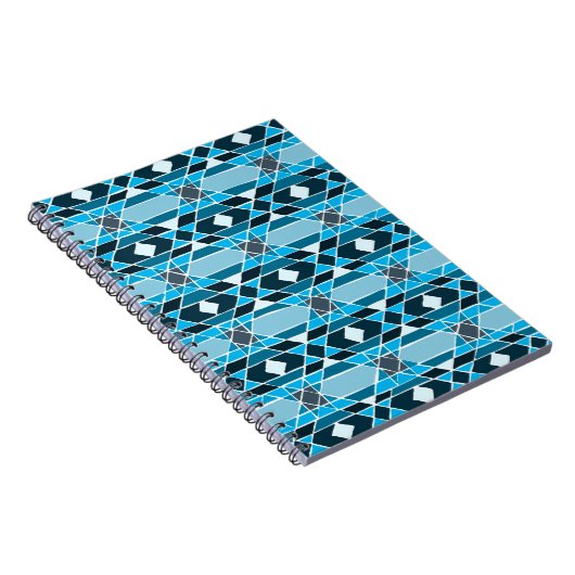 Light Blue/aquamarin Quilt-Muster-Notebook Notizblock (Rechte Seite)