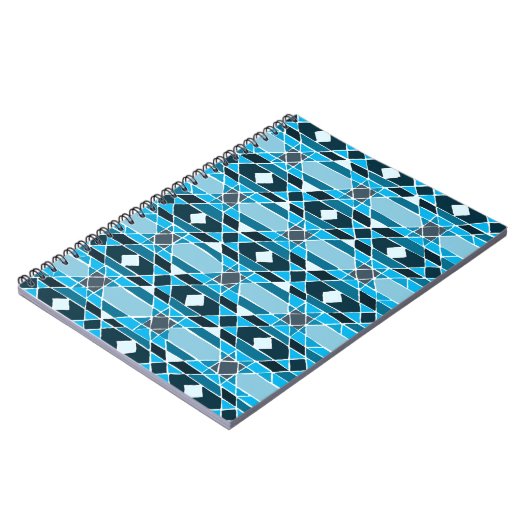 Light Blue/aquamarin Quilt-Muster-Notebook Notizblock (Linke Seite)