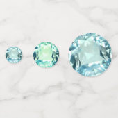 Light Blue Aquamarine Gemstone Geburtstag Konfetti (Vorderseiten)
