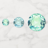 Light Blue Aquamarine Gemstone Geburtstag Konfetti (Rückseiten)