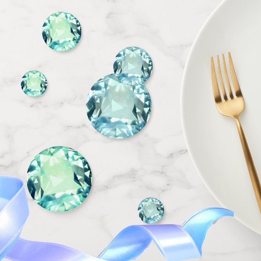 Light Blue Aquamarine Gemstone Geburtstag Konfetti