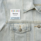 Light Blue Attendedee Abzeichen mit Logo Square Na Namensschild (Beispiel)