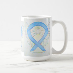 Light Blue Awareness Ribbon Angel Art Tasse