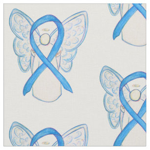 Light Blue Awareness Ribbon Angel Custom Material Stoff