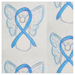 Light Blue Awareness Ribbon Angel Custom Material Stoff