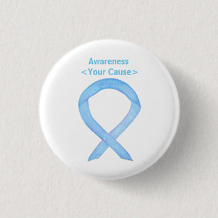 Light Blue Awareness Ribbon benutzerdefinierte But Button