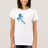 Light Blue Awareness Ribbon Butterfly T - Shirt (Vorderseite)
