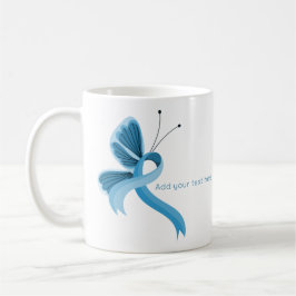 Light Blue Awareness Ribbon Butterfly Tasse