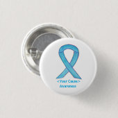 Light Blue Awareness Ribbon Custom Art Button Butt (Vorne & Hinten)